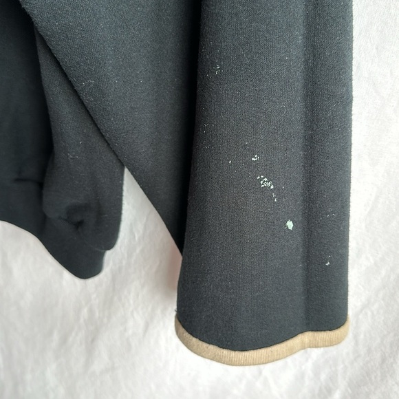 Customized black sweatshirt with added buttons, collar, and sleeve ends, size L - Picture 7 of 7